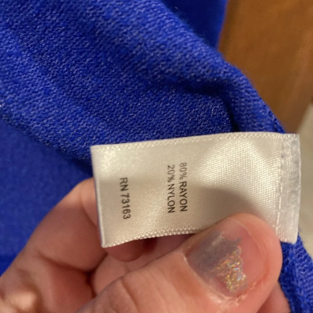 Sapphire blue open front cardigan - size L - Picture 6 of 8